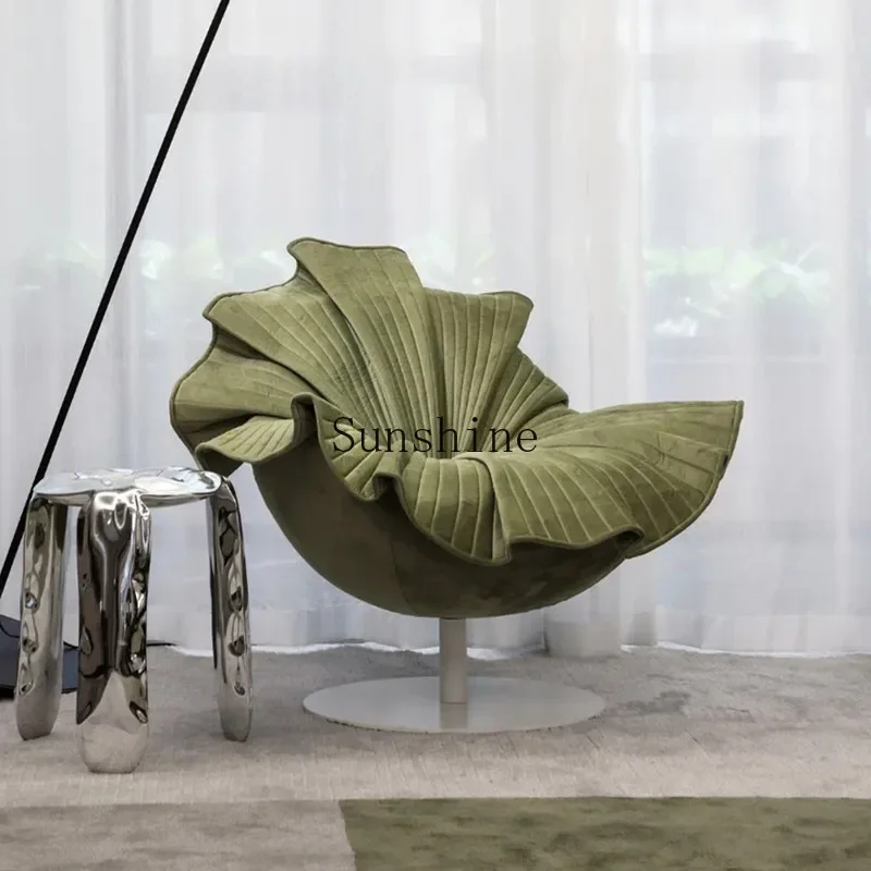 Single sofa fiberglass petal chair modern creative simple light luxury rotating leisure chair