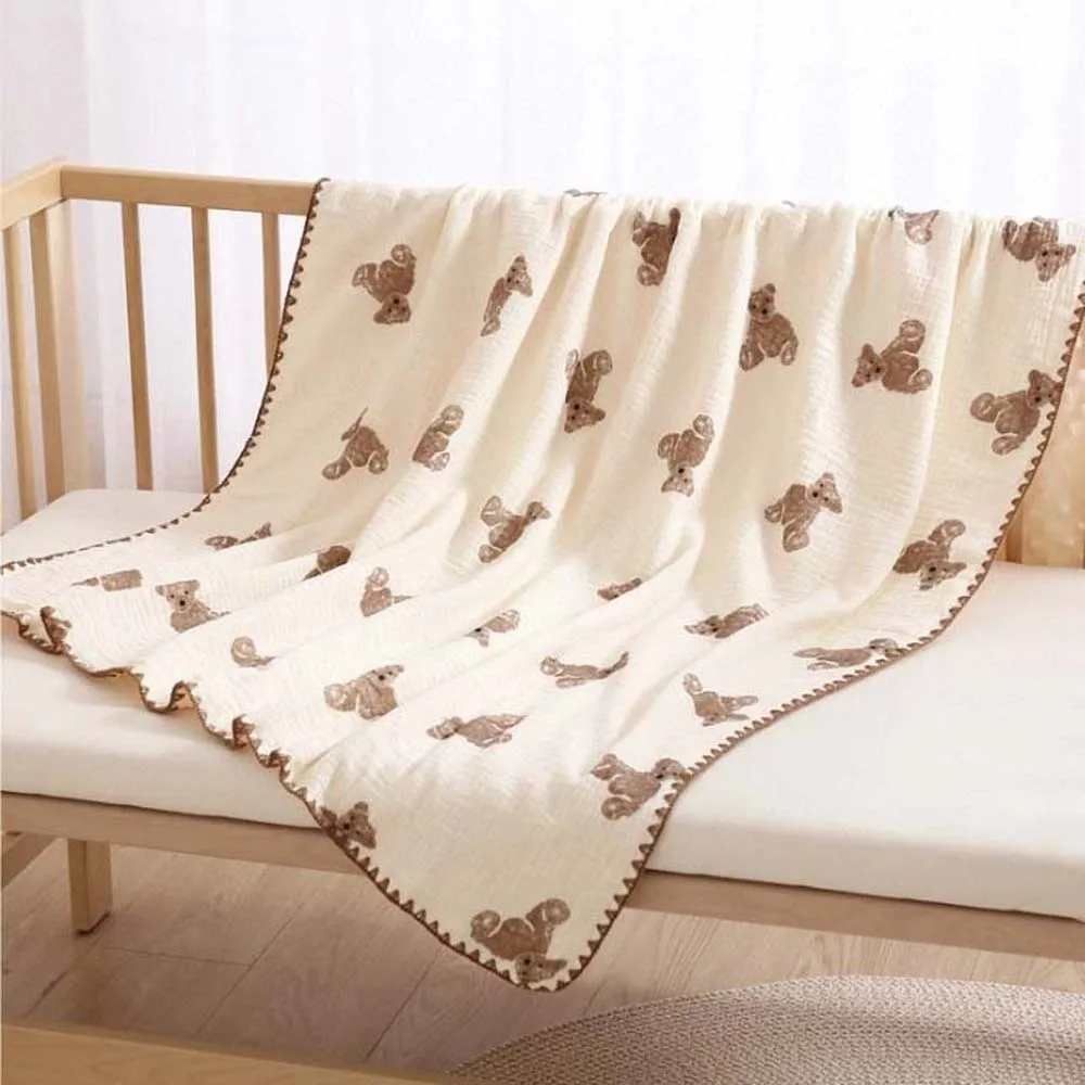 

Household Breathable Baby Bean Blanket Soft Bear Printed Cover Blanket for Infant Cartoon Koala Nap Sleeping Rug Dormitory