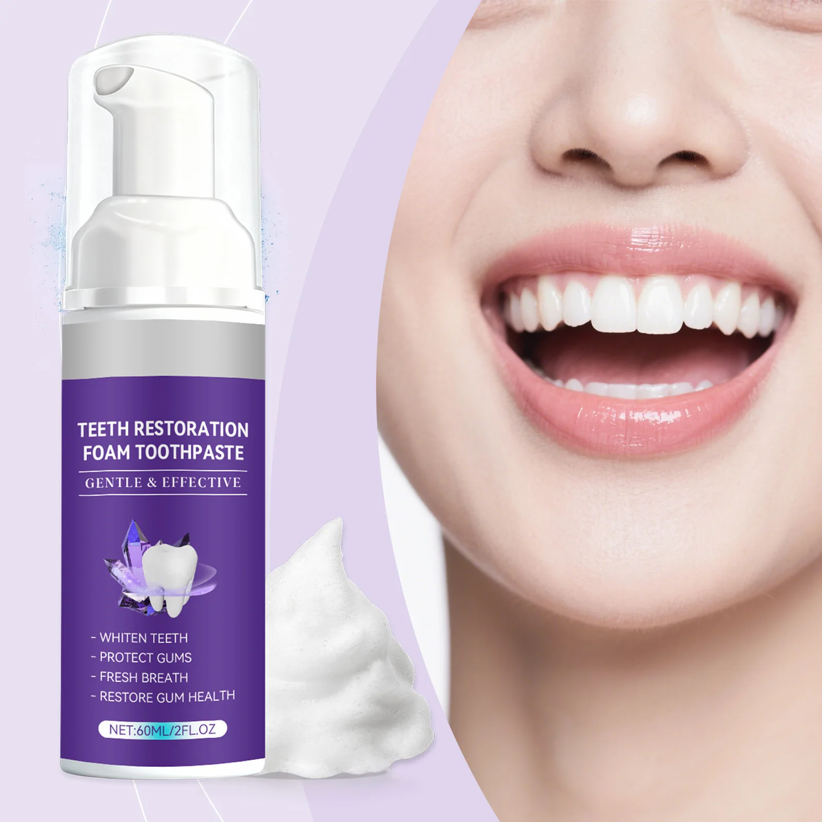 Mint Tooth Mousse For Family Bleaching Clean Keep Oral Hygiene Reducing Yellowing Plaque Stains Teeth Brighten Toothpaste Mousse