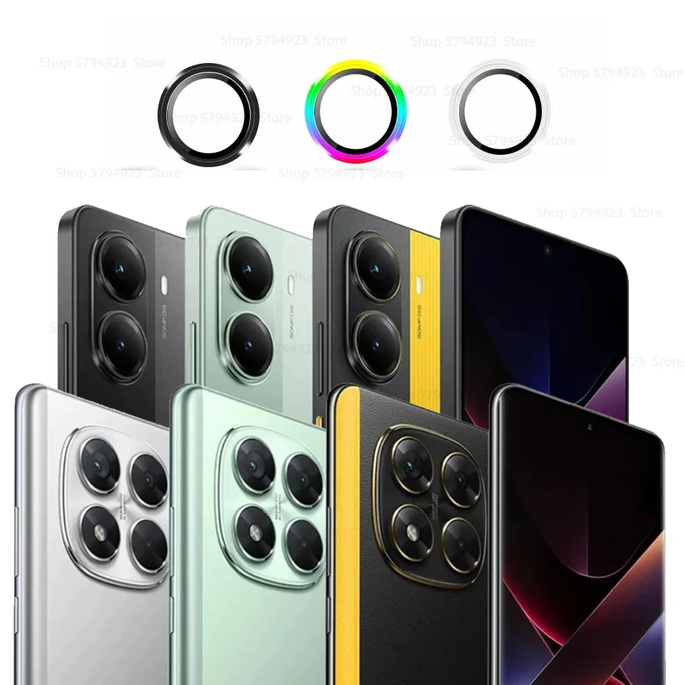 For Xiaomi Poco X7 Pro X7Pro 3D Rear Camera Glass Metal Lens Ring Protector For PocoX7Pro X 7 Pro Poko Little x 7pro 5G Lens Cap