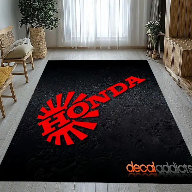 Classic H-HONDA Racing car Moto Living Room Non-Slip Area Rug Soft Carpet for Bedroom  Playroom Sofa,Home Decor Doormat Gift