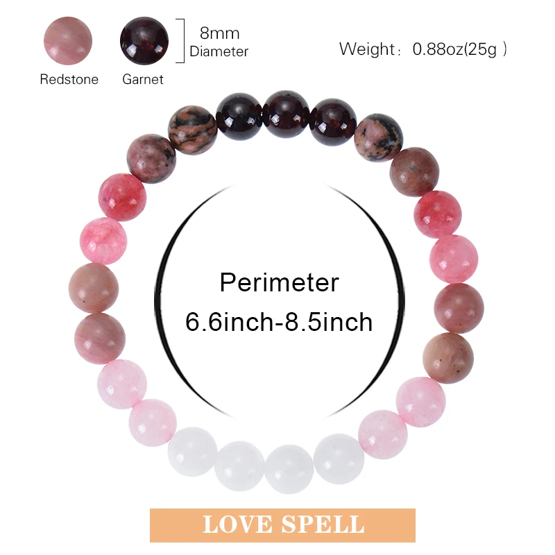 8mm Natural Stone Beaded Bracelets for Women Lucky Attract Love Wealth Good Luck Colorful Charm Bracelet Jewelry Birthday Gift