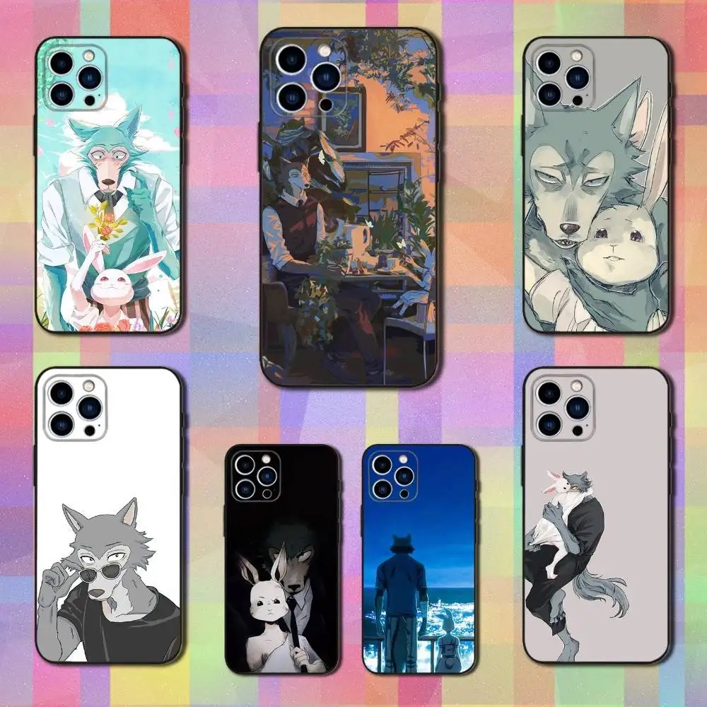 

Cute B-Beastars Anime Phone Case For iPhone 16,15,14,17,13,12,11 Plus,Pro Max,XS,X,XR,SE,Mini,8,7,Soft Silicone Black Cover