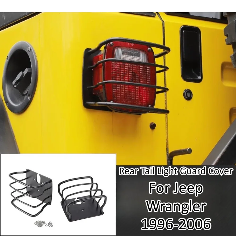 

For Jeep Wrangler 1996-2006 TJ Rear Tail Lights Guard Covers Protectors Hollow Out Lamp Protection Car Exterior Auto Accessories