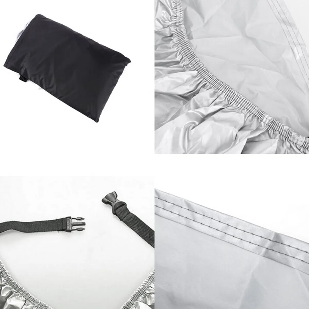 

Чехол для мотоцикла, водонепроницаемый, серебристый, 265X105X125 см, защита от ультрафиолета, защита от пыли, дождя и снега, дизайн с вентиляционными отверстиями для скутера ATV