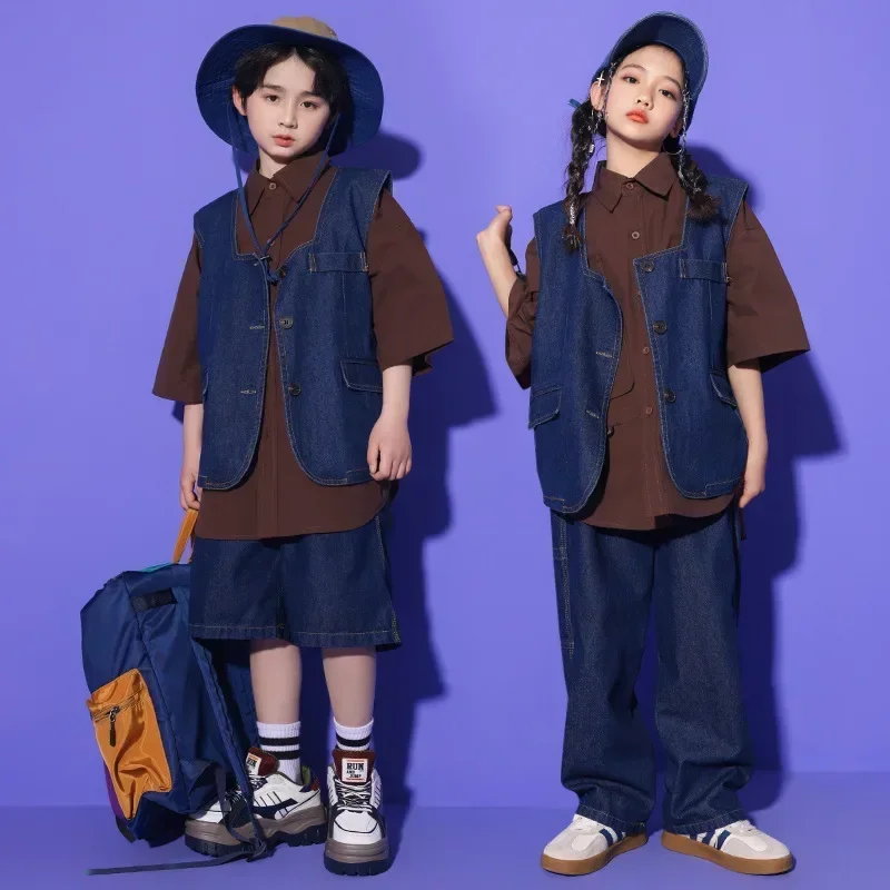 Vêtements de danse Hiphop Rave pour salle de bal, Costumes de défilé sur scène pour filles, Costumes de danse Hip Hop pour enfants, vêtements de danse de rue Jazz moderne