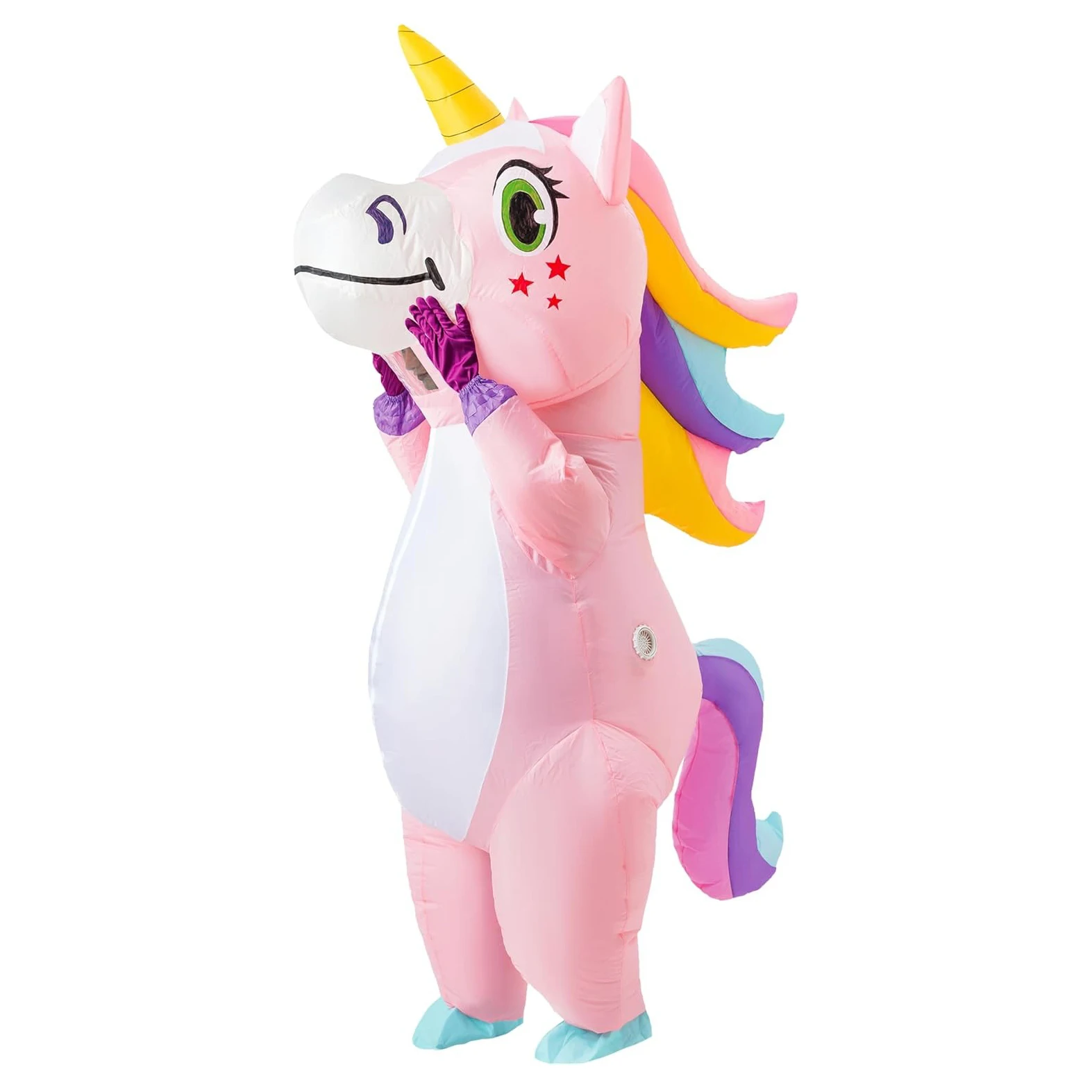 Inflatable Unicorn Costume Adult Halloween Blow‑up Fancy Dress Cosplay Outfit for Carnival Party - view 3