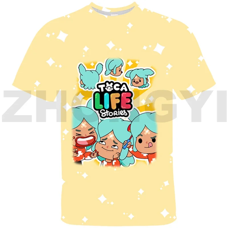 Hoạt Hình Dễ Thương Toca Boca 3D Áo Trẻ Em Merch Anime Toca Cuộc Sống Thế Giới Áo Thun Nữ Thời Trang Quá Khổ Áo Hàng Ngày ngắn Tee Cao Cấp