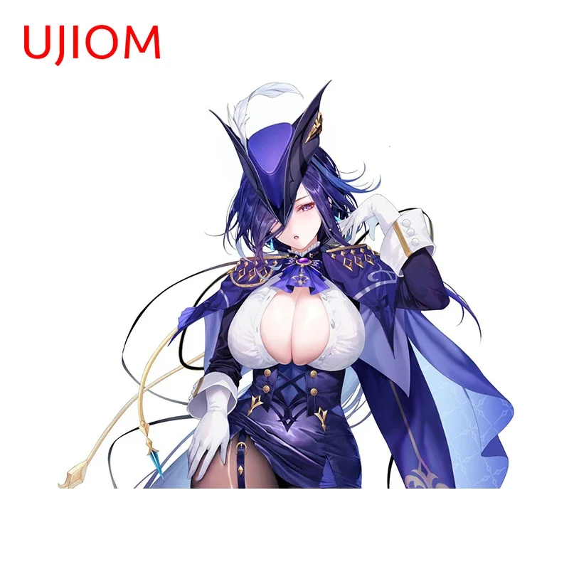 UJIOM 13cm × 7.7cm Sexy Clorinde Genshin Impact Wall Stickers Cool Seductive Girl Design Decals Creative House Decoration