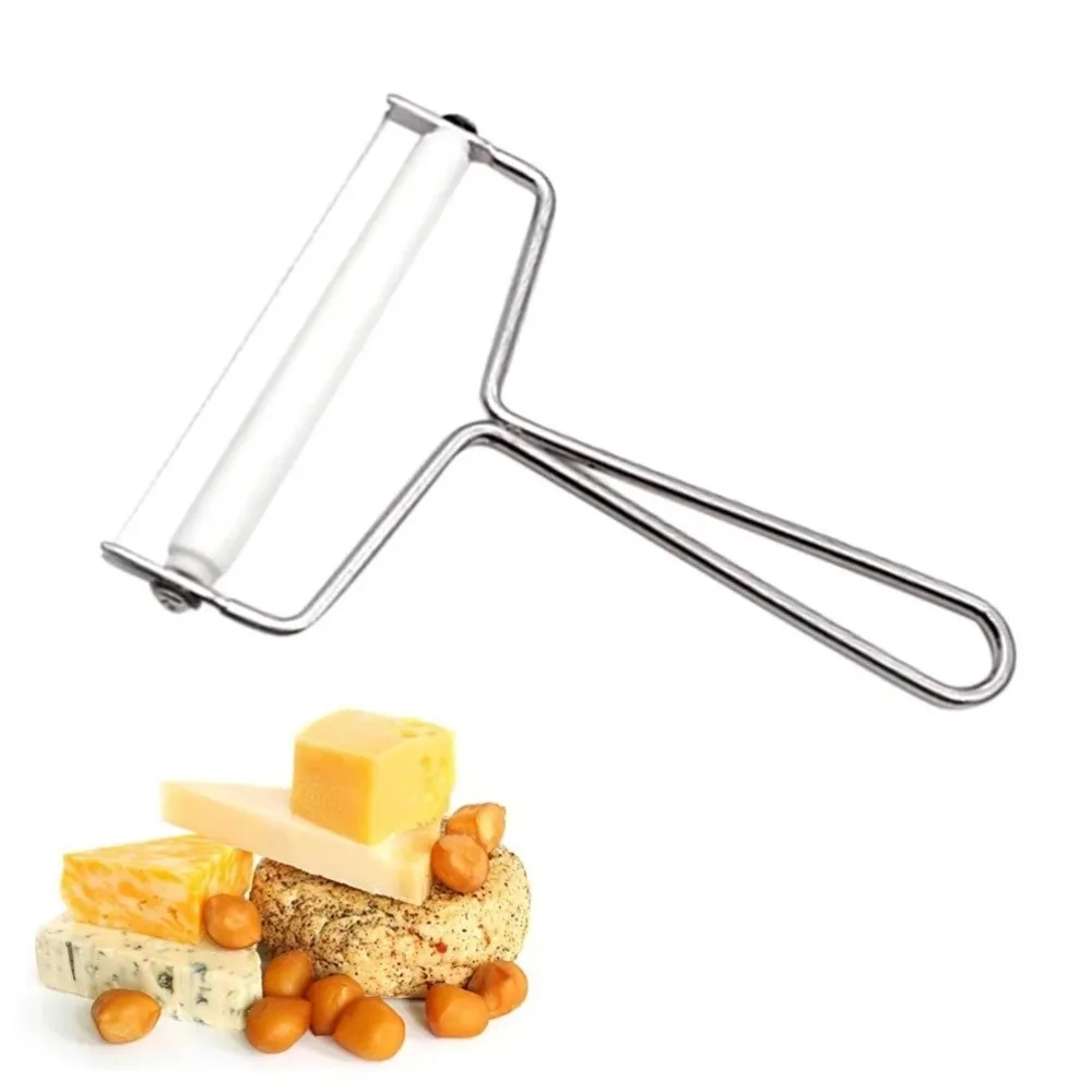 New Stainless Steel Cheese Cutter Wire Handle Non Slip Grip Cheese Plane Multipurpose Slicing Tool Butter Slicing