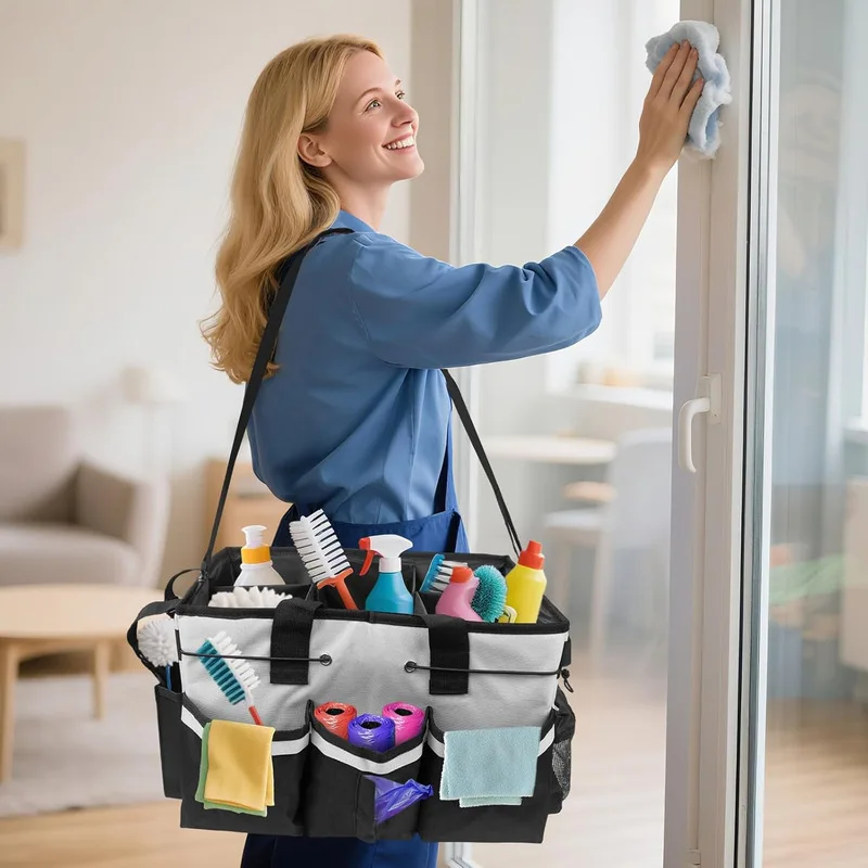 Cleaning tool storage box, crossbody cleaning backpack, portable