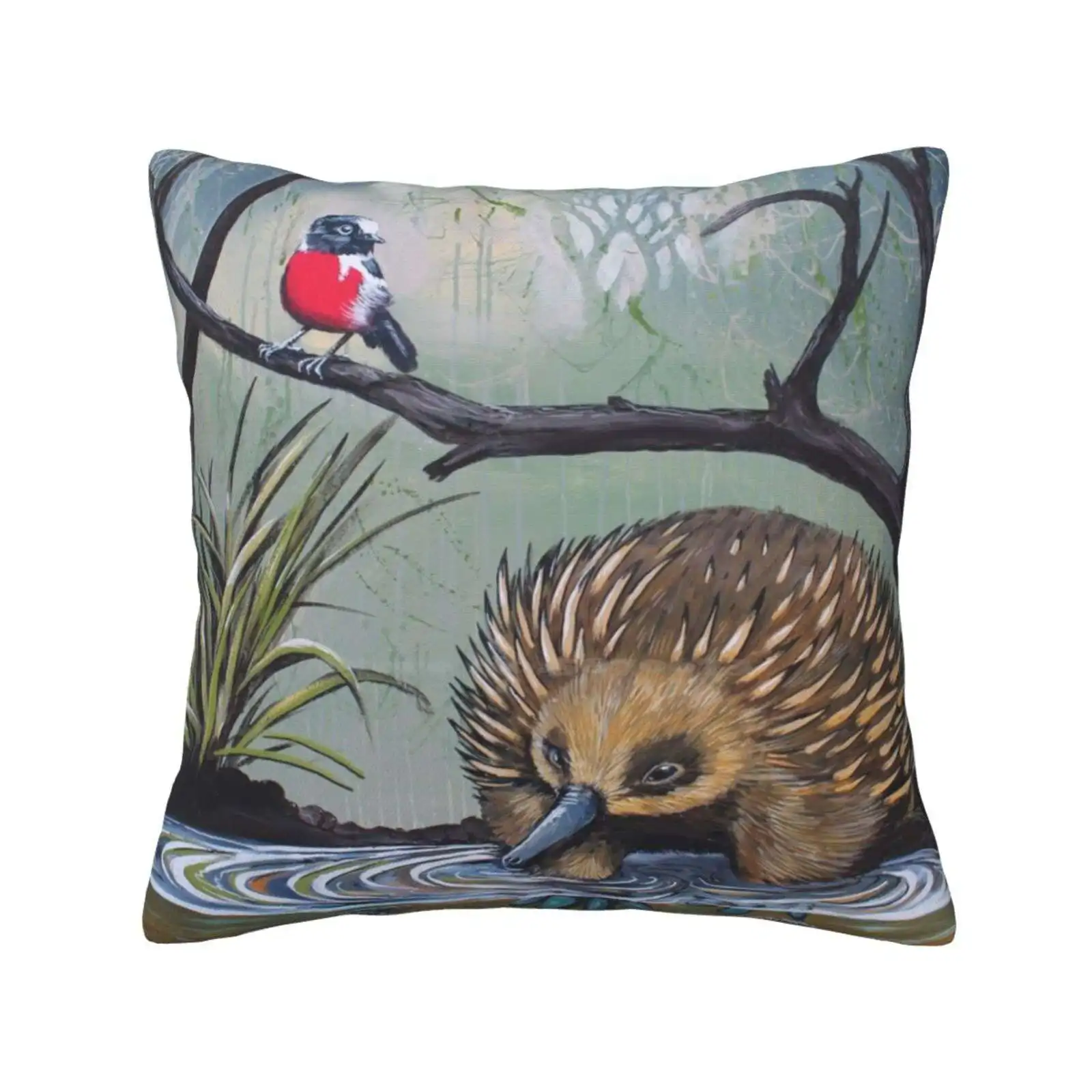 Maria Island 16 Bedroom Office Hug Pillowcase Echidna Maria Island Flame Robin