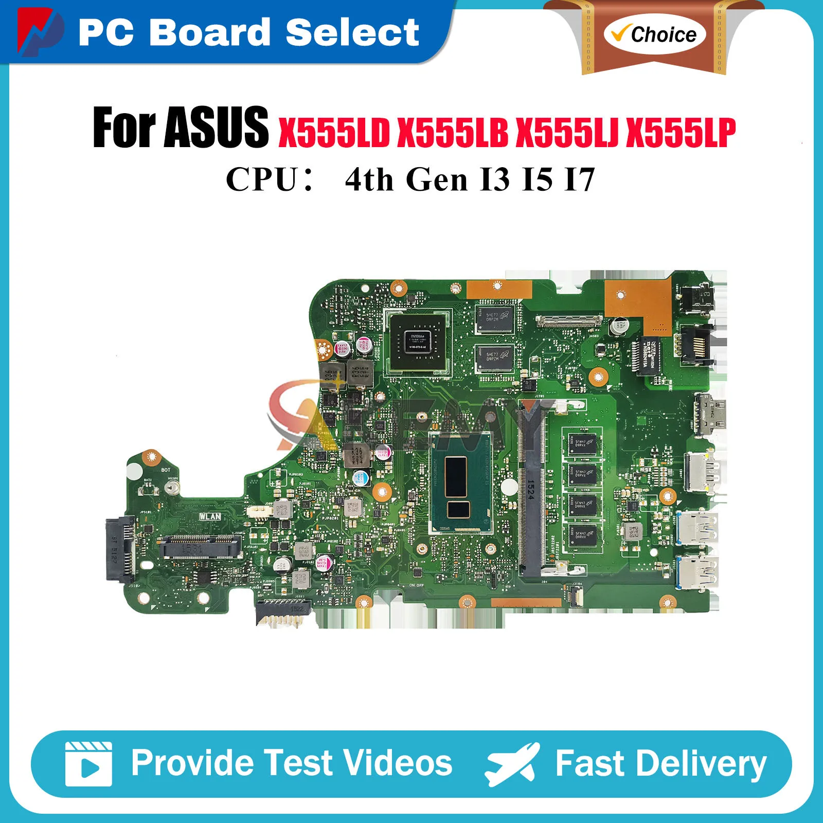 

X555LD Материнская плата для ноутбука ASUS R557L VM510L X555LJ R556L VM590L FL5800L W519L X555LB DX992L FL5600L Материнская плата I3 I5 I7 CPU