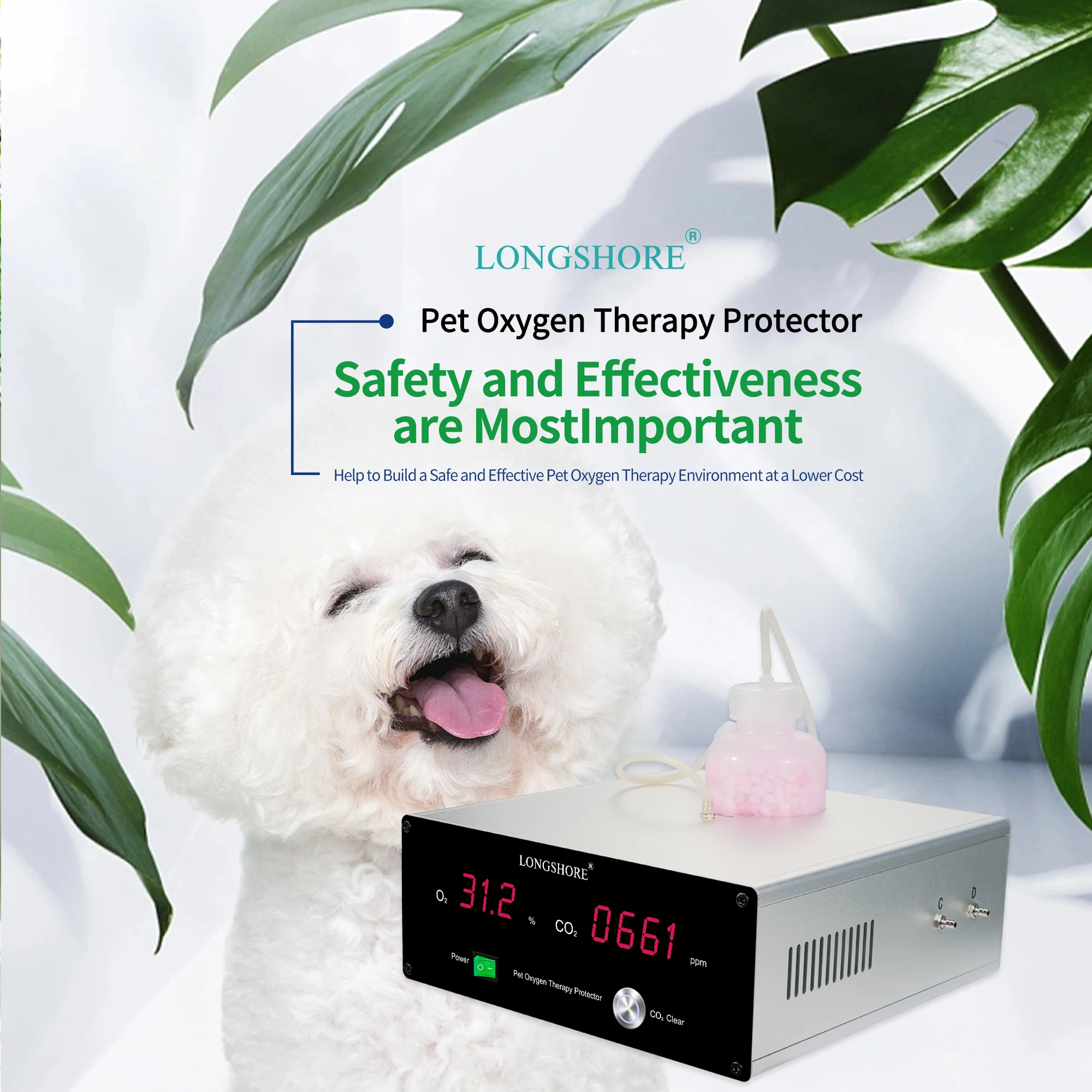 Pet oxygen therapy monitor vet icu cage cat dog puppy incubator breeding chamber for small animals