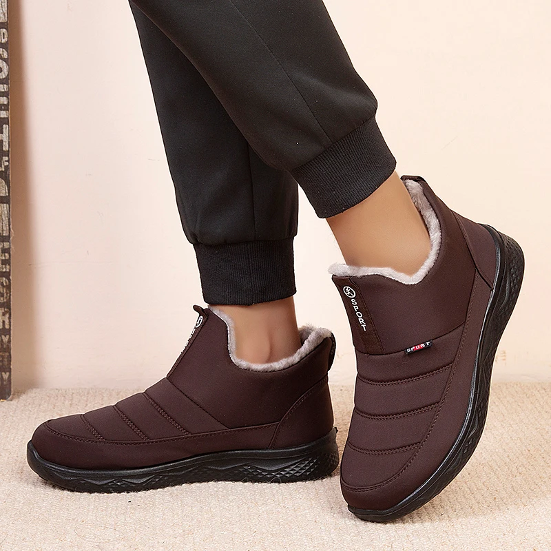 Boots Men Snow Comfortable Shoes For Men Keep Warm Cotton Shoes Boots Male Casual Winter Boots Man Hiking Working Shoes Footwear image 3