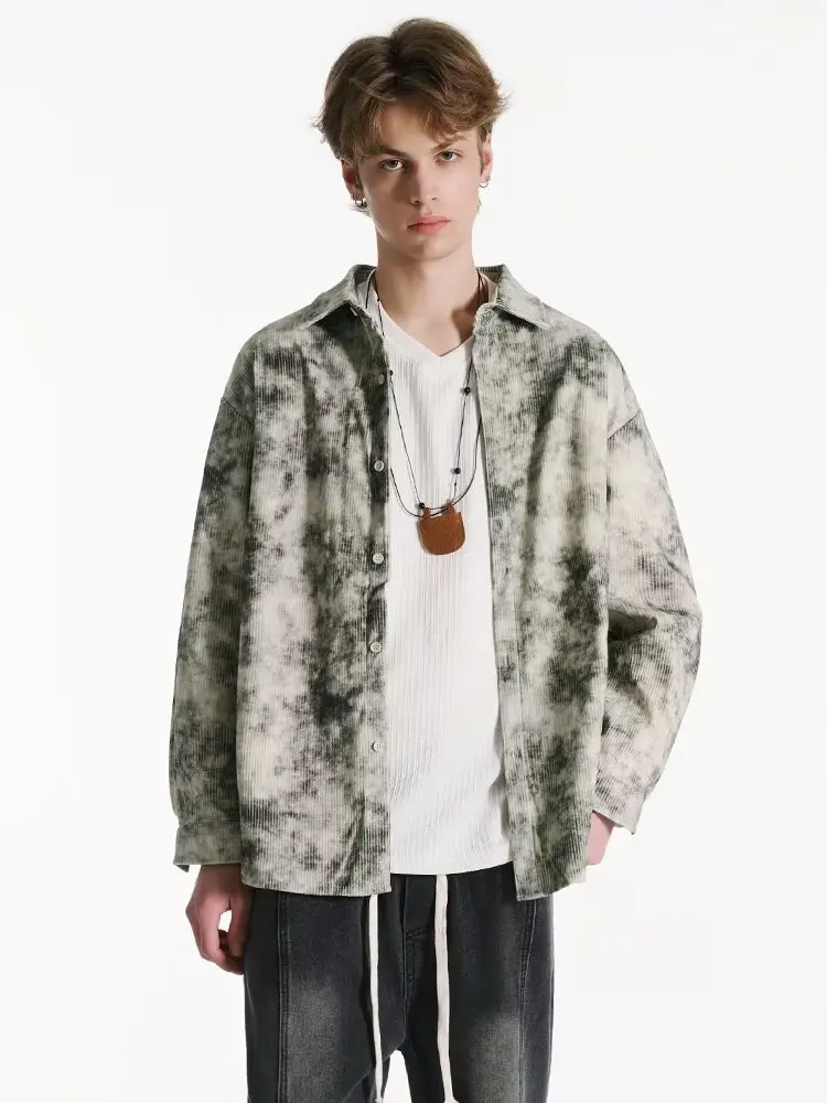 

Весенне-летняя рубашка с длинными рукавами и цветочным принтом в стиле ретро, мужская рубашка с длинными рукавами из тонкого ледяного шелка, красивая высококачественная свободная драпированная рубашка