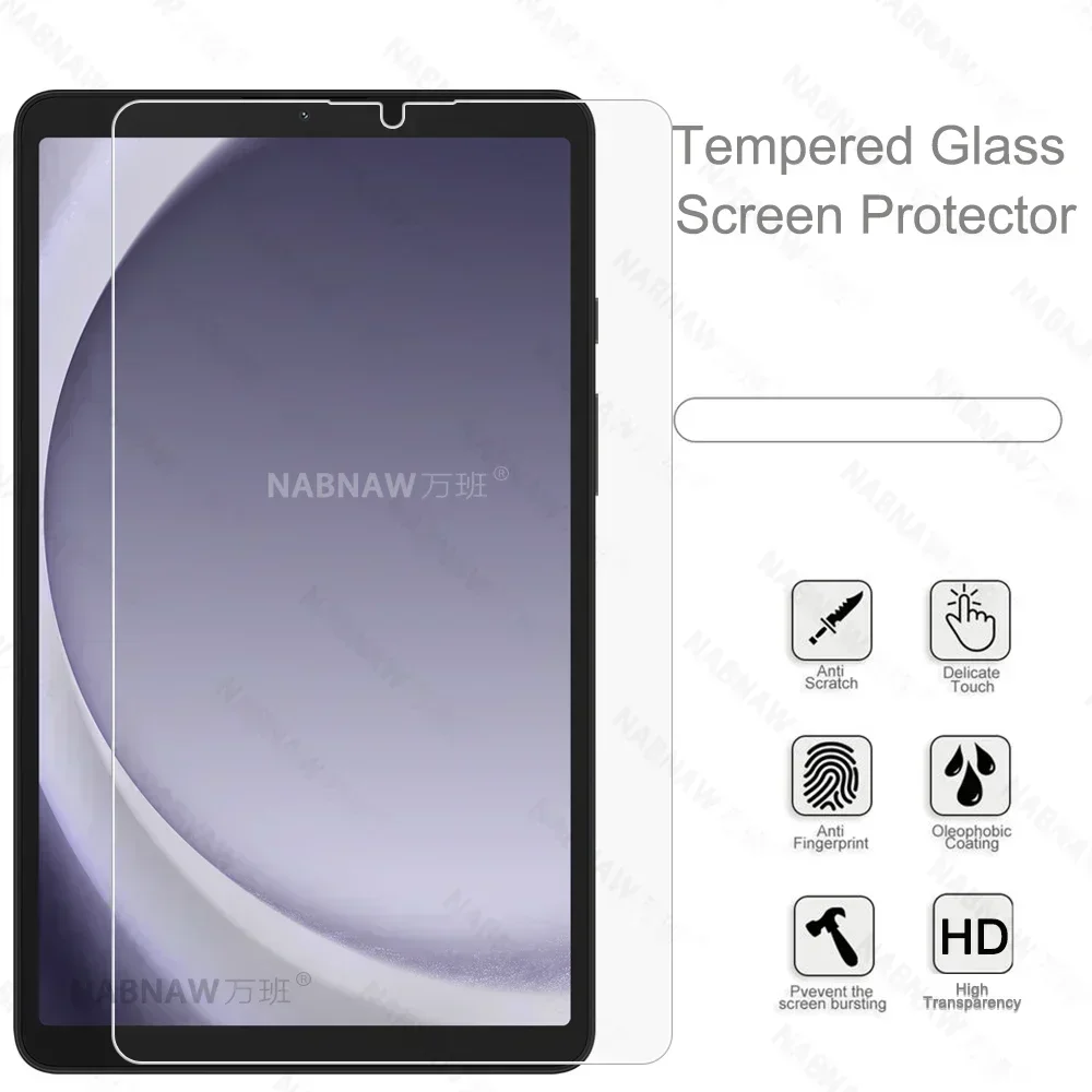 2 แพ็ค HD Scratch Proof Screen Protector กระจกนิรภัยสําหรับ Samsung Galaxy Tab A9 8.7 นิ้ว SM-X110 SM-X115 น้ํามันเคลือบฟิล์ม