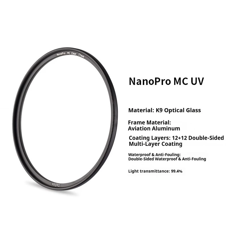 

Haida NanoPro UV Filter with Nano Multi-Layer Coating for Anti-Smudge Protection, Compatible with Canon and Sony Camera Lenses