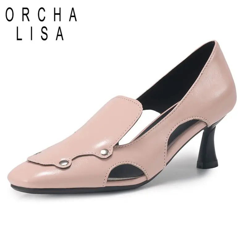ORCHA LISA 2026 صنادل نسائية بتصميم جديد بمقدمة مربعة وكعب غريب سهل الارتداء مقاس كبير 41 43 موضة ناعمة للمكتب للسيدات على الطراز اليومي #4