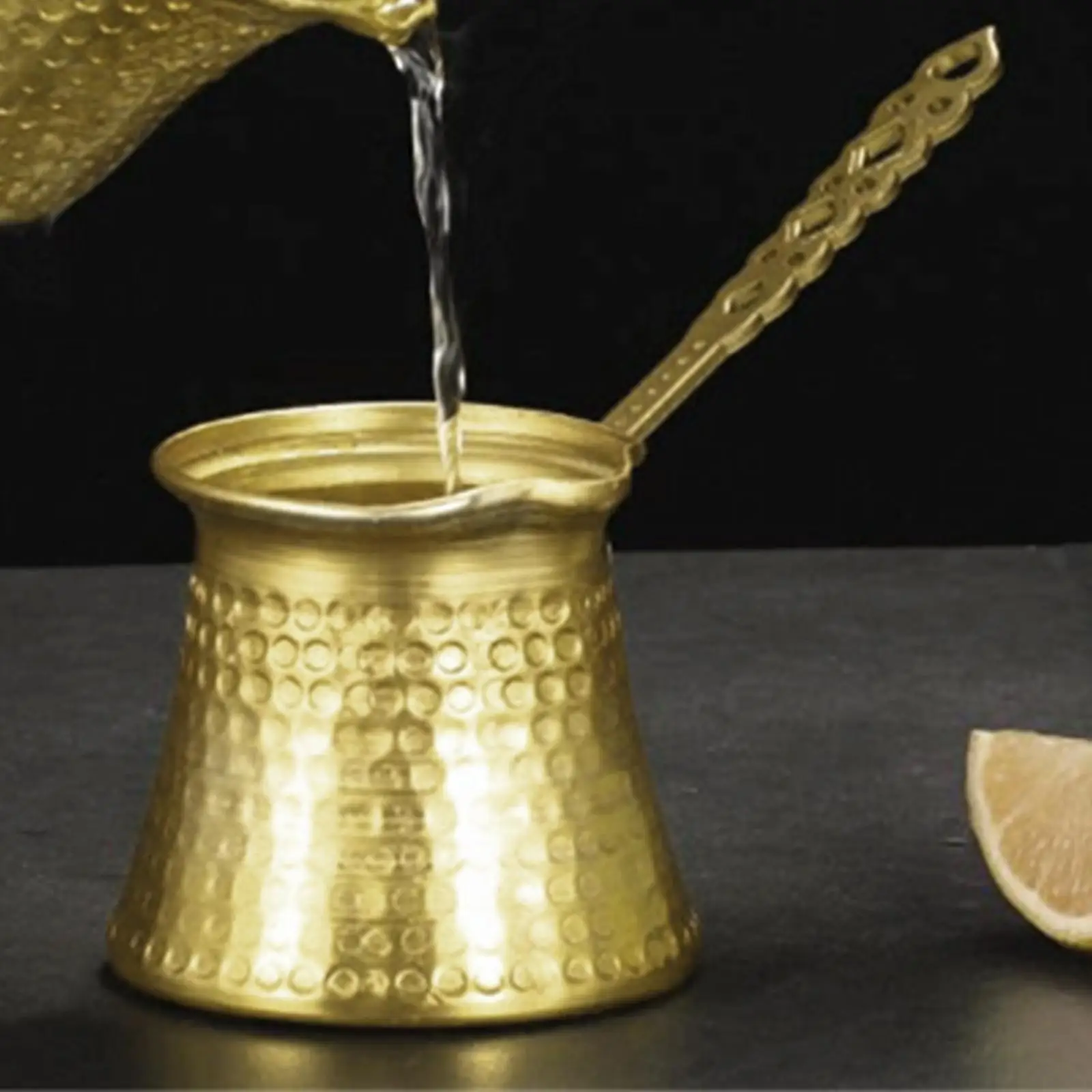 اليدوية النحاس مطلي إبريق قهوة التركية دائم غلاية مع مقبض بالتنقيط إبريق القهوة القدح للمطبخ المنزل بار مكتب #1