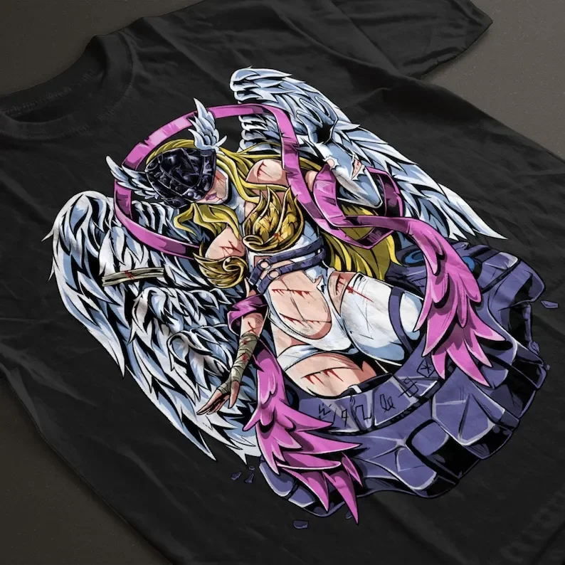 Angewomon camiseta de Digimon WarZone، "Light Always Triumps"، Quote Tee، مغامرة ديجمون #1