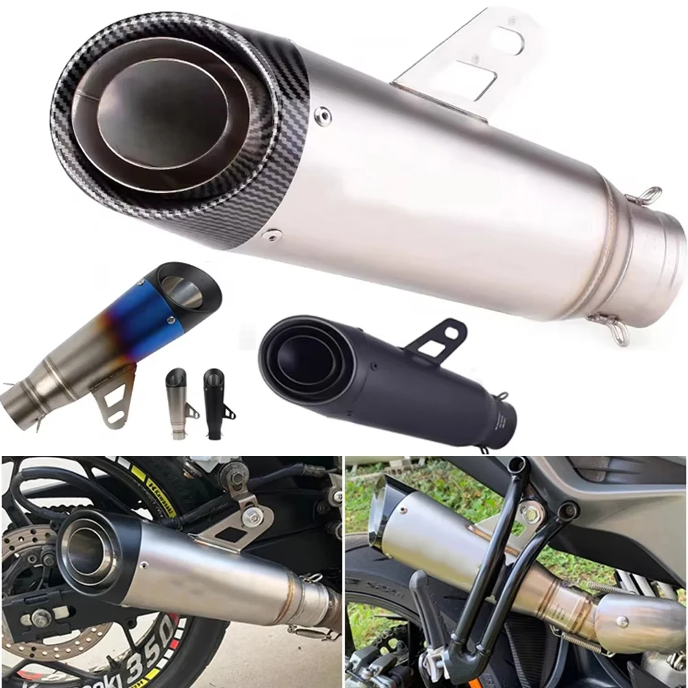 51 60mm Motorcycle Professional Muffler Exhaust Pipe For Yamaha R1 R3 Ninja 400 Z800 Z900 Z1000 CBR600RR R6 GSXR MT07