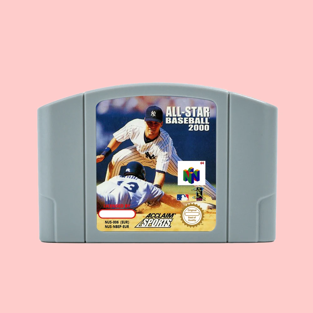 All-Star Baseball 2000 for Retro N64 Bit Game Cartridge USA EUR Version NTSC PAL FormatChidren Gift Gaming