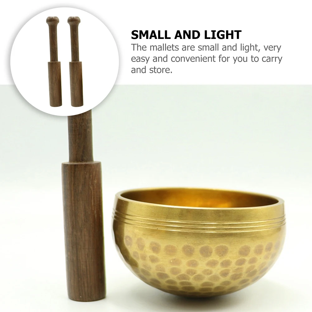

2Pcs Tibetan Singing Bowl Mallet Wooden Buddha Sound Bowl Sticks for Meditation Yoga Spiritual Gifts Calm Relaxation