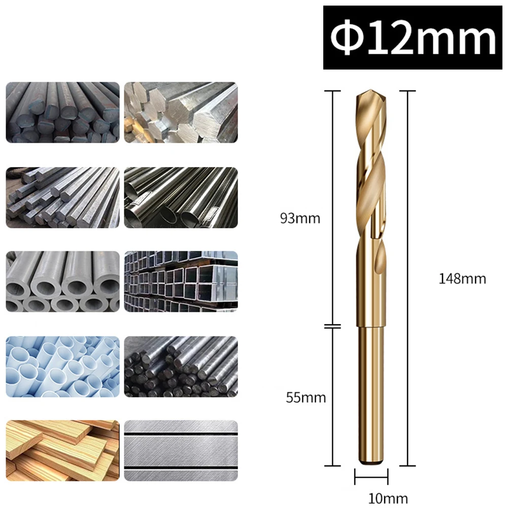 Compact Small Shank Cobalt Drill Bit Set Perfectly Sized at 12 mm & 20 mm for Precise Drilling in Metals & Woods