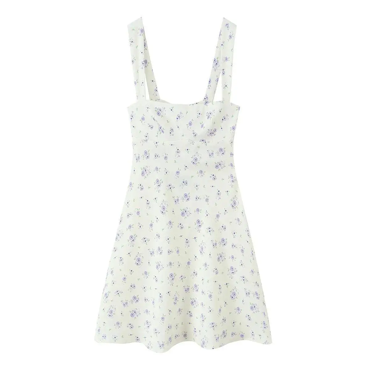 Mini robe trapèze à imprimé Floral pour femmes, sans manches, avec nœud au dos, à bandes, été