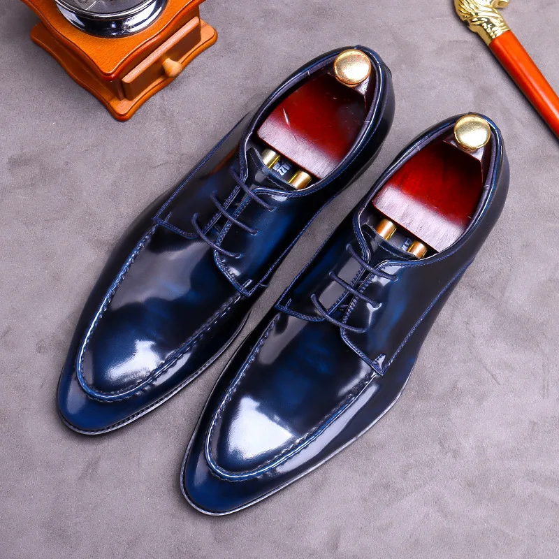 Luxury Patent Leather Men\'s Formal Shoes Comfortable Genuine Leather Men Dress Shoes Elegant Man Wedding Social Derby Shoes