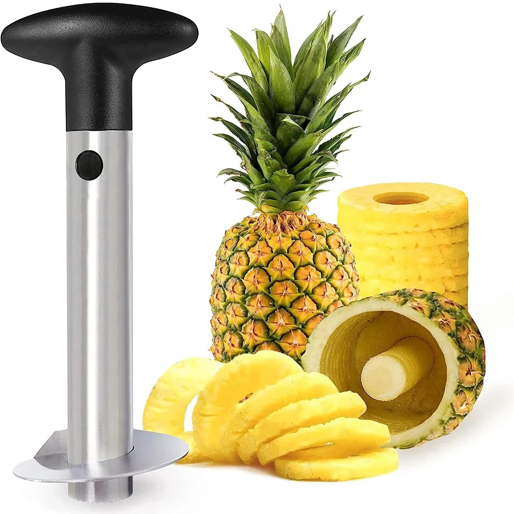 Pineapple Corer and Slicer Tool, Stainless Steel Pineapple Core Remover Tool, Stainless Steel Pineapple Cutter for Home Kitchen