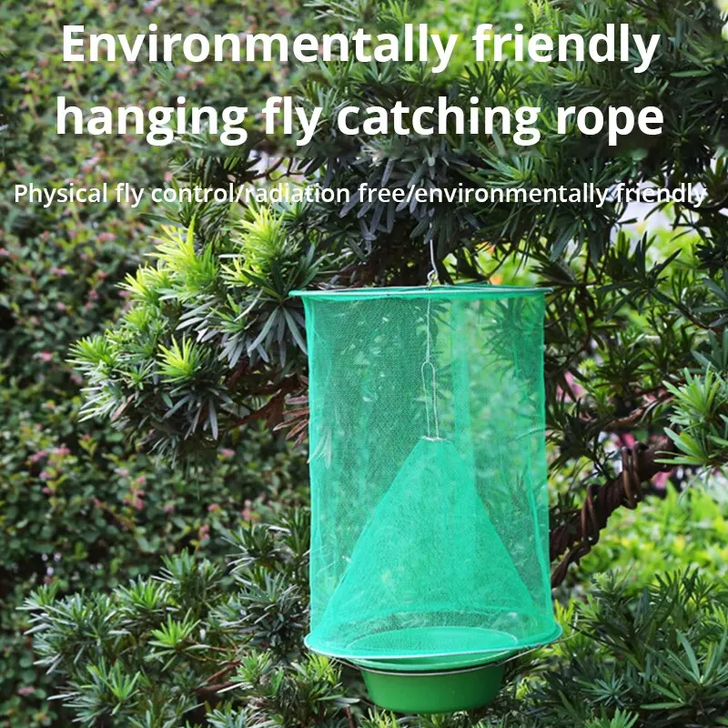 1PCS Fly Catcher Killer Pest Control Reusable Hanging Fly Trap Flytrap Cage Net Traps Garden Hanging Flycatcher for Dropshipping