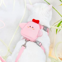 Dog Cute Backpack with Towing Rope Vest Style Small Medium Sized Dog Walking Rope Puppy Chest Strap Teddy Cat Dog Chain