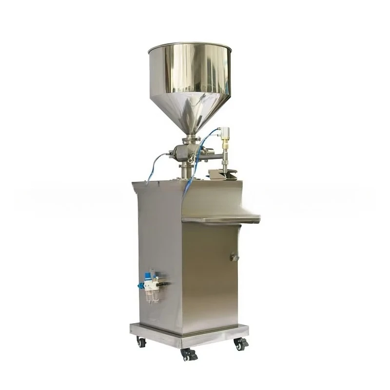 Bottled semi-automatic vertical pneumatic filling machine lubricating oil Baijiu milk honey jar paste liquid food