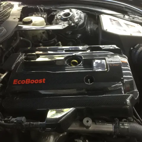 Cofano motore in fibra di carbonio per Ford Mustang 2.3T 2015-2023 Kit radiatore cofano motore