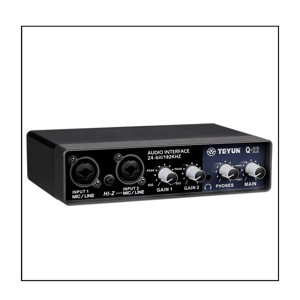TEYUN Q22 Professional USB Sound Card Microphone Hot Selling Live Recording Special Arranger Laptop Free Computer Drive