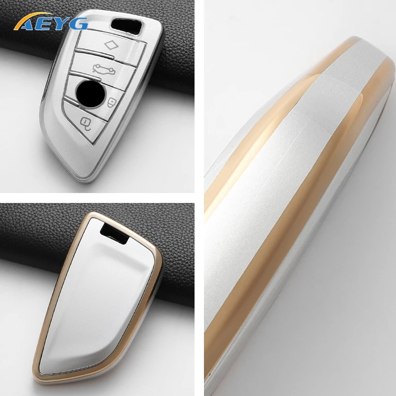 Soft TPU ฝาครอบกุญแจรถสําหรับ BMW X1 X3 X5 X6 X7 1 3 5 6 7 Series G20 G30 G11 F15 F16 G01 G02 F48 พวงกุญแจอุปกรณ์เสริม