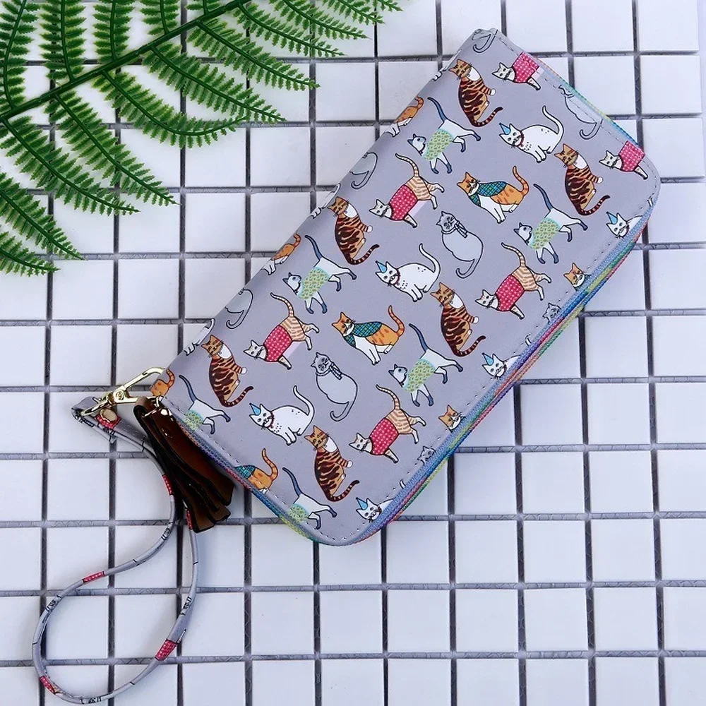 

Wallet Female Long Korean Version Cute Cat Wallet Large Capacity Multi-functional Double Zipper Cute Purse