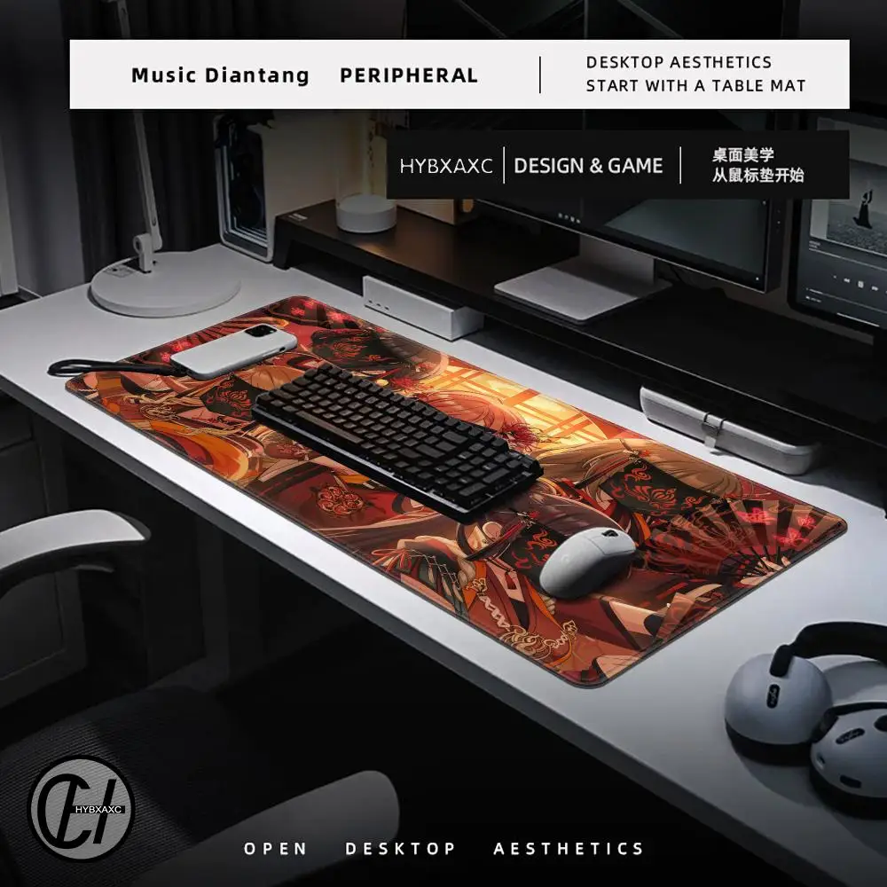 Virtual Idol Rubber Mouse Mat Vtuber Anime HD Priting Playmat Office Game Creative Black And White Desk Mat