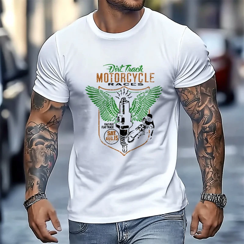 Motorcycle RACING T-Shirt 100% Cotton O-Neck T Shirt Fashion Short Sleeve Casual Mens Tees Graphic Tshirts