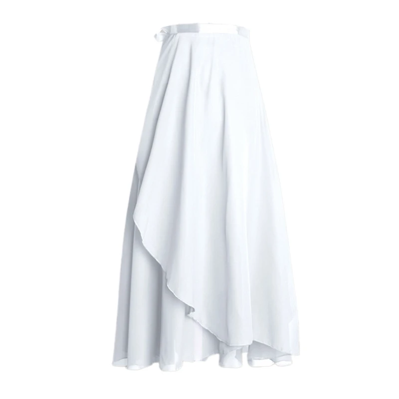 Women Chiffon Ballet Wrap Skirt Asymmetric Long Dance Skirt Skate Over Scarf Skirts Tutu Dance Skirt for Ballets Dance Dropship