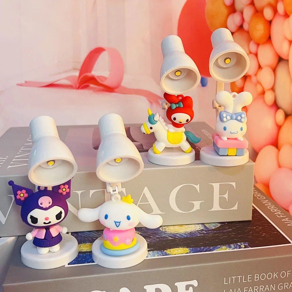 Cartoon Sanrio Table Lamp Kuromi Melody Small Desktop Mini Night Lamp Desk Decorative for Lamp Girl Birthday Gifts