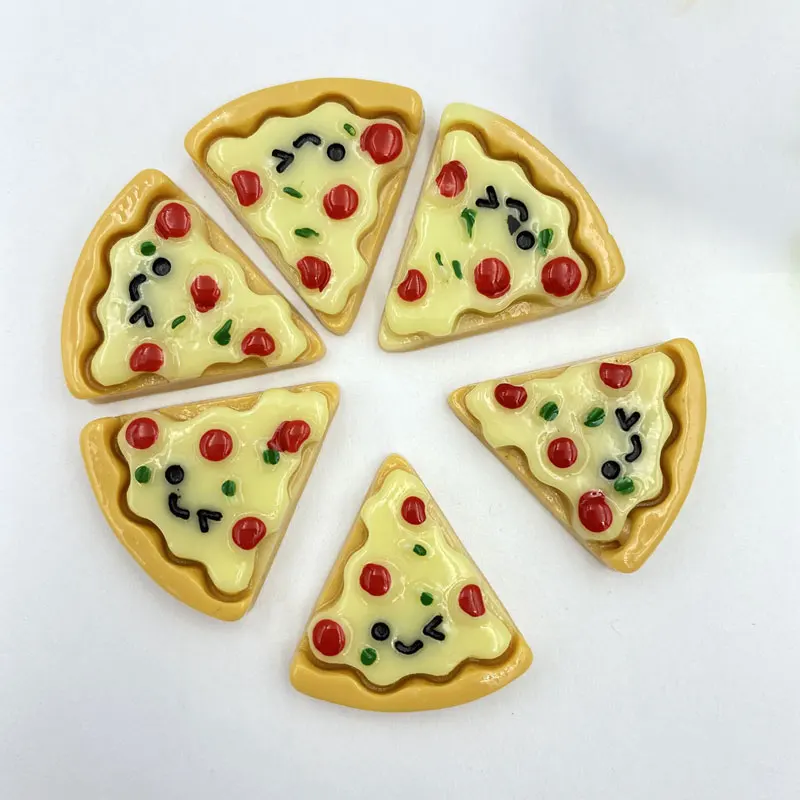 5/10pcs Mini Resin Pizza Miniatures, Kawaii Fake Food Dollhouse Ornament, Micro Landscape DIY Craft Decoration