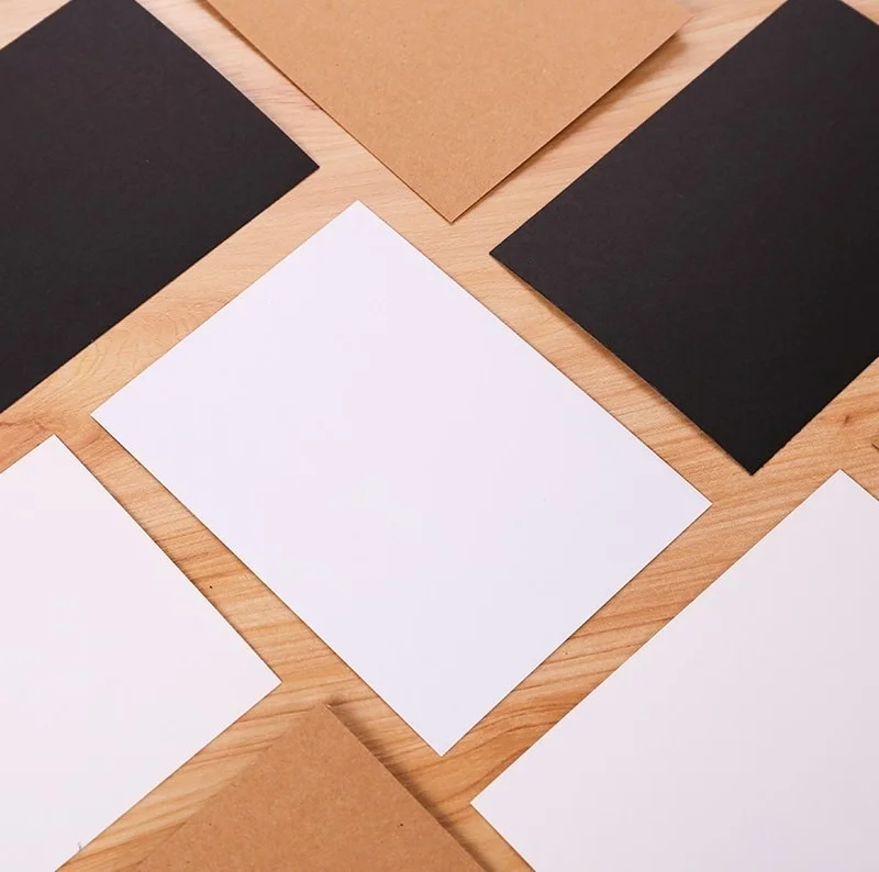 Imagem -03 - Papel Kraft Preto e Branco em Branco Cartão Artesanal Faça Você Mesmo Papelão Grosso Papel de Desenho 20 Folhas por Lote