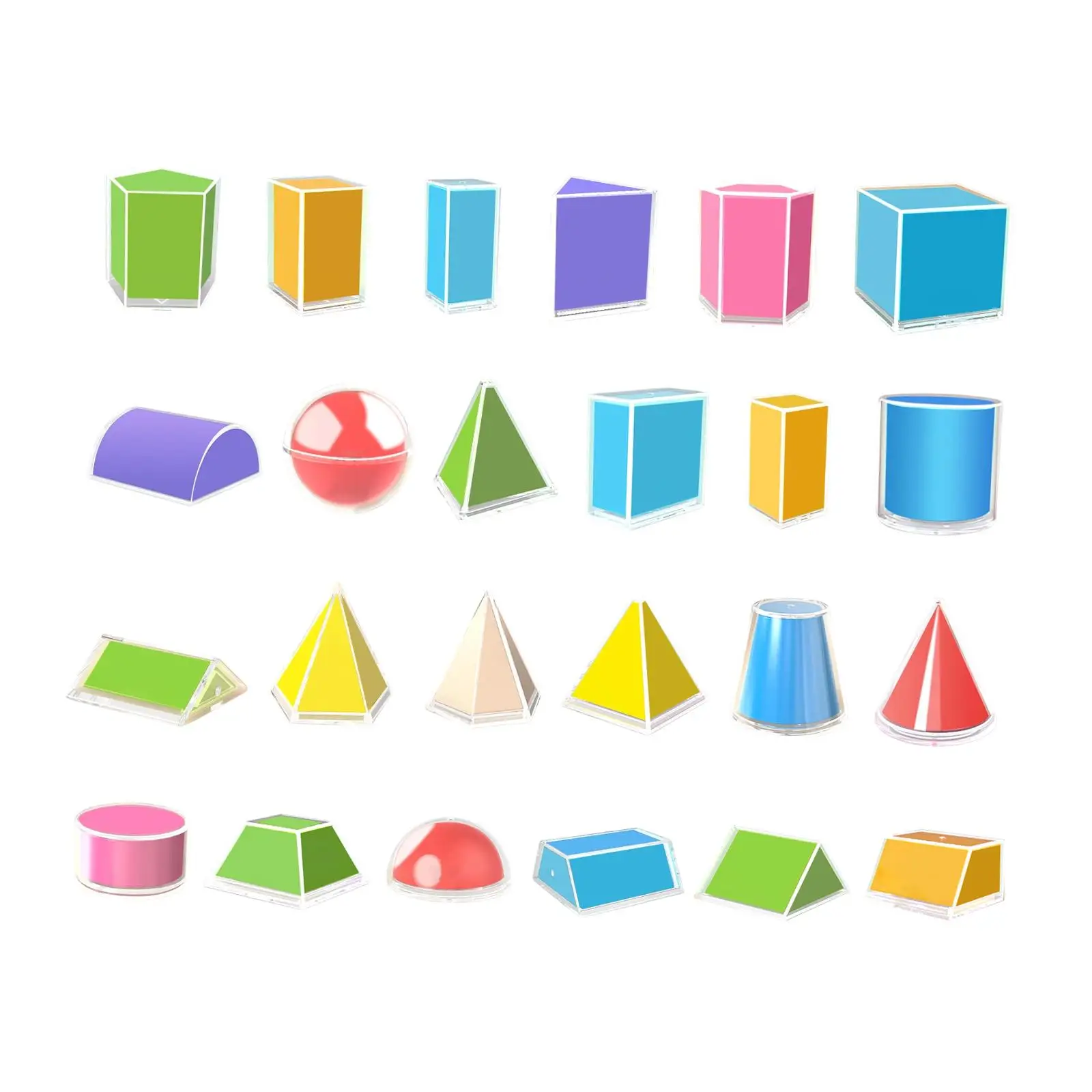 

24x Folding Geometric Shapes Learning Toys for Home School Supply Elementary