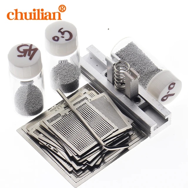27 sztuk szablonów BGA Sik tin Fixture Tin solder ball Narzędzia do lutowania BGA Reballing StationCombination tools Jig Kit