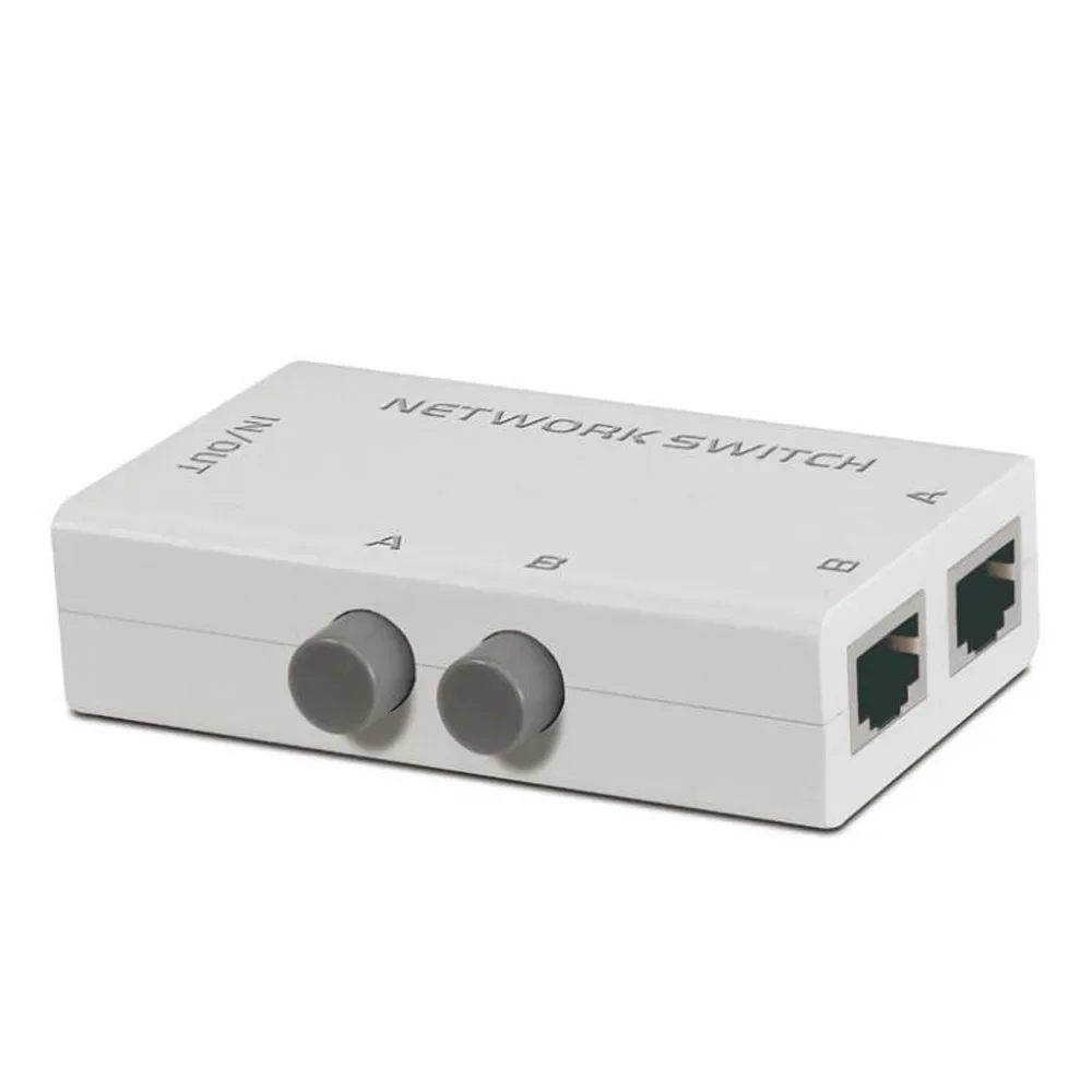 2 Ports Network Switch Splitter Selector Hub 2-In 1-Out or 1-In 2-Out