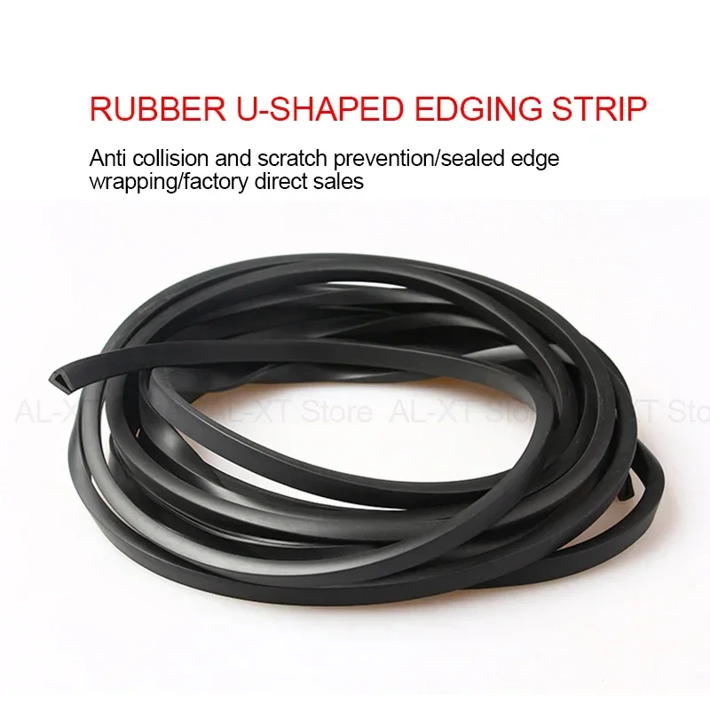 Anti-Cutting Edge Guard Rubber U Strip Edge Shield Encloser Bound Sealing Strip for Glass Metal Wood Panel Board Sheet Cabinet