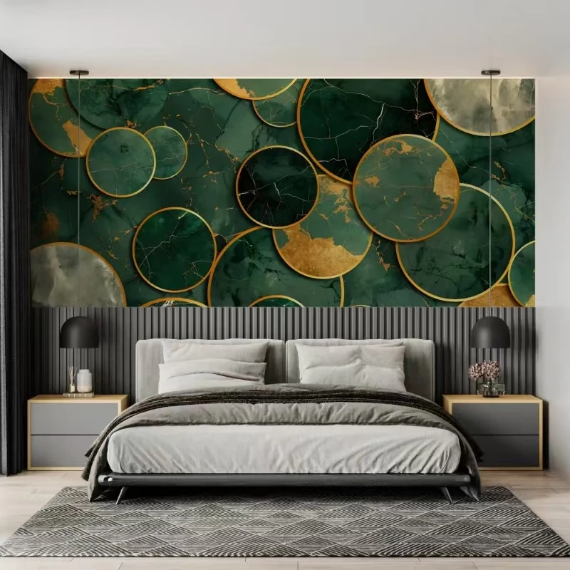

Custom size mural geometric circular pattern vintage European background mural home decoration hanging painting 3d wallpaper